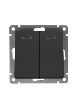Выключатель 2-кл. СП Афина 10А IP20 с подсветкой механизм графит Universal A0123-Gr