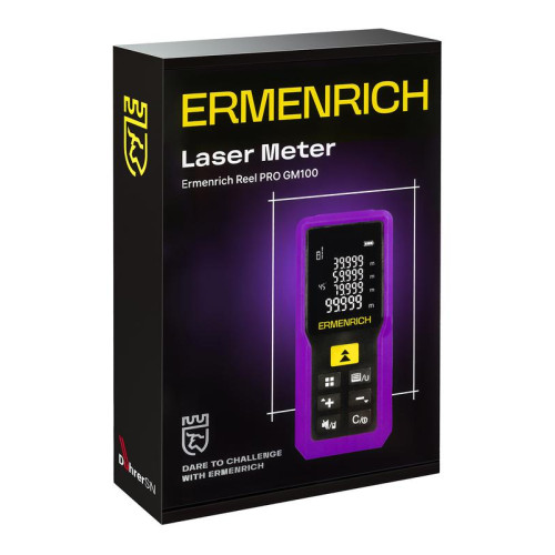 Рулетка лазерная Reel PRO GM100 фиолет. Ermenrich 85313