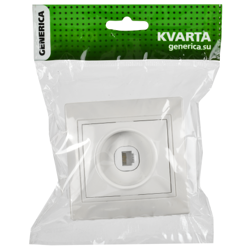 KVARTA Розетка 1-местная телефонная RJ11 РТ10-КБ белый GENERICA KVARTA Розетка 1-местная телефонная RJ11 РТ10-КБ белый GENERICA