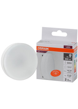 Лампа светодиодная LED 10 Вт GX53 4000К 800Лм таблетка 220 В (замена 75Вт) OSRAM