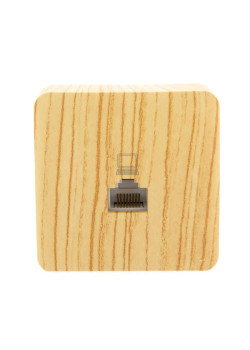 Розетка компьютерная 1-м ОП Viola RJ45 беленый дуб LEZARD 751-5200-139