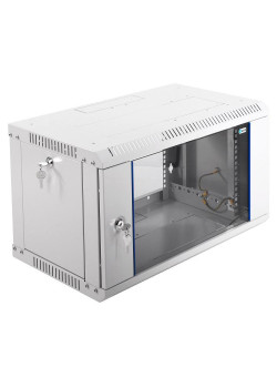 Шкаф телекоммуникационный настенный разборный ЭКОНОМ 6U (600 × 350) дверь стекло