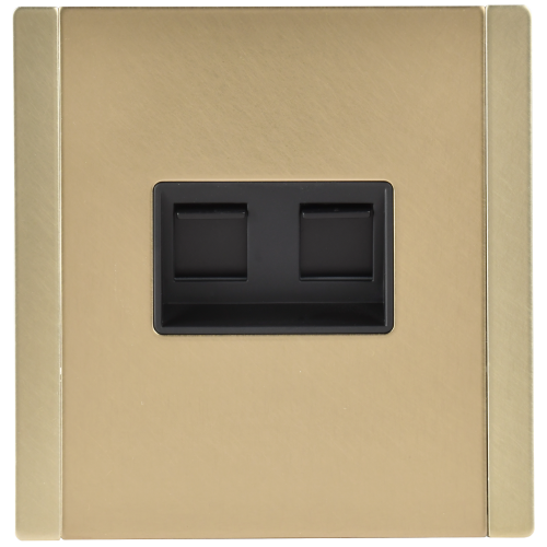 FORTE&PIANO Розетка компьютерная двойная RJ45 кат.5E FP633M металл шампань IEK FORTE&PIANO Розетка компьютерная двойная RJ45 кат.5E FP633M металл шампань IEK
