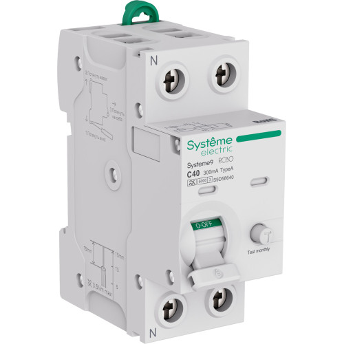 Systeme9 Авт. выкл. диф. тока (АВДТ) 1P+N C 40A 6kA 300мА Тип-A 230В