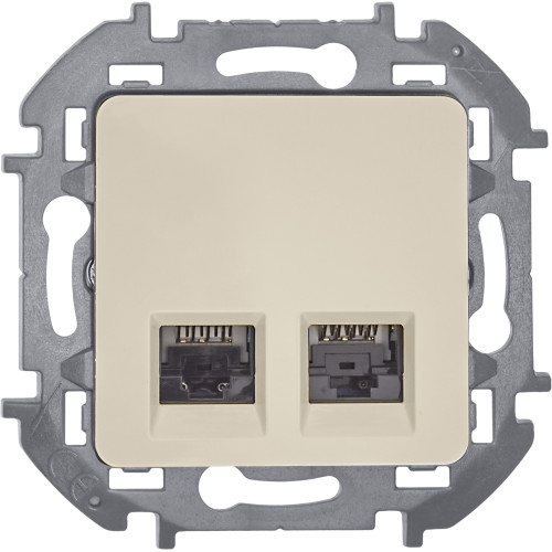 INSPIRIA Розетка компьютерная двойная RJ45 категория 6 UTP слоновая кость