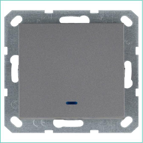 Выключатель 1-кл. 10А IP20 с подсветкой механизм алюм. Jasmart G3011NS