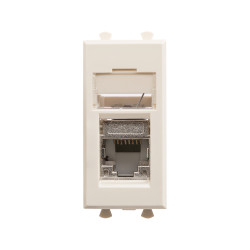 Компьютерная розетка RJ-45 модульная, кат.5е экранированная, Avanti, ванильная дымка, 1 модуль