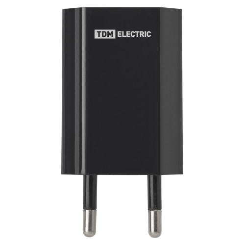 Сетевое зарядное устройство, СЗУ 2, 1 А, 1 USB, черный, TDM