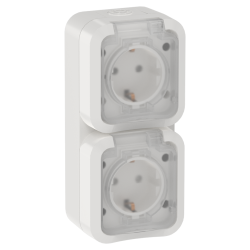 TORS Розетка 2-местная вертикальная 16А IP55 TS332 белый IEK