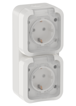 TORS Розетка 2-местная вертикальная 16А IP55 TS332 белый IEK