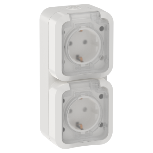 TORS Розетка 2-местная вертикальная 16А IP55 TS332 белый IEK