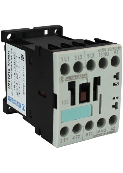 3RT1015-1AR01, 3-пол., 7А, AC-3, 3кВт/400V, 1НО, 415V АС, 50/60Гц, типоразмер S00, винтовые клеммы, IP20, контактор электромагнитный  (ЭТ)