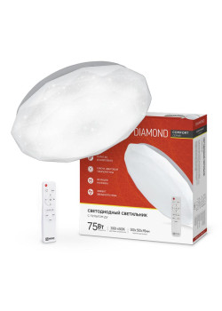 Светильник светодиодный COMFORT DIAMOND 75Вт 230В 3000-6500К 6000лм 480х80мм с пультом ДУ IN HOME 4690612034799
