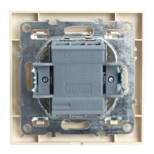 Переключатель 1-клавишный STEKKER PSW10-9005-02, 250В, 10А, серия Эрна, слоновая кость Переключатель 1-клавишный STEKKER PSW10-9005-02, 250В, 10А, серия Эрна, слоновая кость