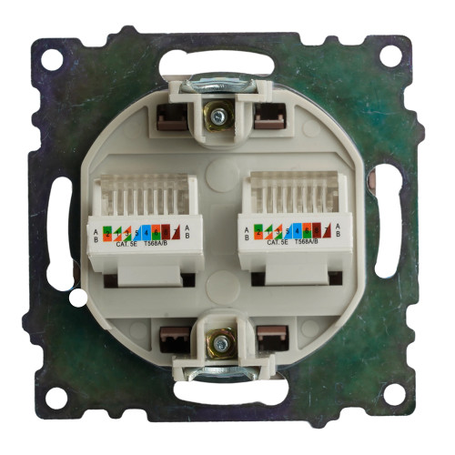 Розетка компьютерная 2-местная RJ-45 (механизм) STEKKER GLS00-7109-04, серия Катрин, шоколад Розетка компьютерная 2-местная RJ-45 (механизм) STEKKER GLS00-7109-04, серия Катрин, шоколад