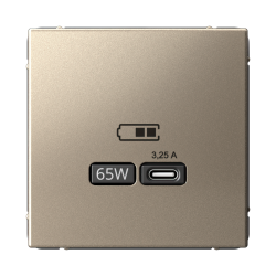 ARTGALLERY USB РОЗЕТКА тип-С 65Вт высокоскор.заряд. QC, PD, механизм, ШАМПАНЬ