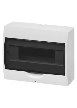 Щит ЩРН-П-12 модулей, навесной, пластик, белый, дымчатая дверца, IP41 TDM