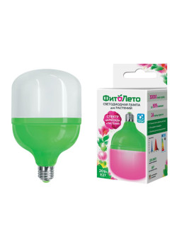 Лампа светодиодная LED-M80-20W/SPSB/E27/FR PLS55GR 20Вт M80 матовая E27 IP54 для растений спектр для рассады и цветения (упак. картон) Uniel UL-00006261
