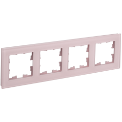 BRITE Рамка 4-местная РУ-4-2-Бр стекло розовый матовый IEK