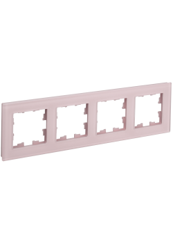 BRITE Рамка 4-местная РУ-4-2-Бр стекло розовый матовый IEK
