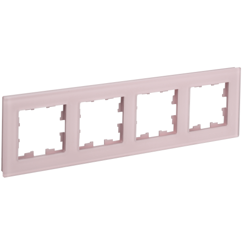 BRITE Рамка 4-местная РУ-4-2-Бр стекло розовый матовый IEK