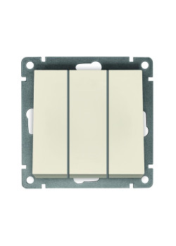 Выключатель 3-кл. СП Афина 10А IP20 механизм сл. кость (ivory) Universal A0043-I