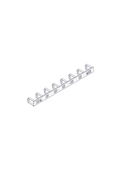 Вертикальный кабельный организатор Uniprom, 2x8 колец, черный
