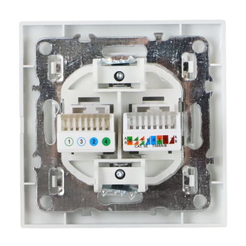 Минск Розетка RJ-45+Phone СП белая EKF