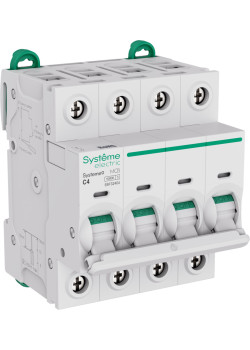 Systeme9 Автоматический выключатель (АВ) C 4A 4P 10kA 400В