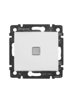 Переключатель проходной 1-кл. СП Valena 10А IP31 250В с зел. индикацией механизм бел. Leg 774426