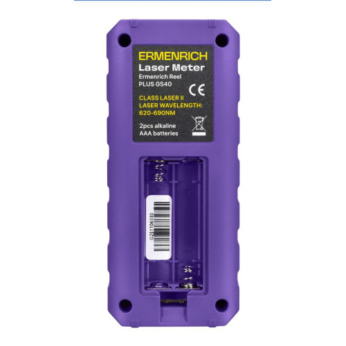 Рулетка лазерная Reel PLUS GS40 фиолет. Ermenrich 86257 Рулетка лазерная Reel PLUS GS40 фиолет. Ermenrich 86257