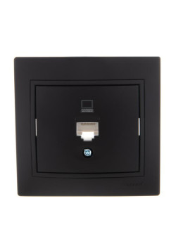 Розетка компьютерная 1-м СП Mira RJ45 черн. бархат LEZARD 701-4242-139