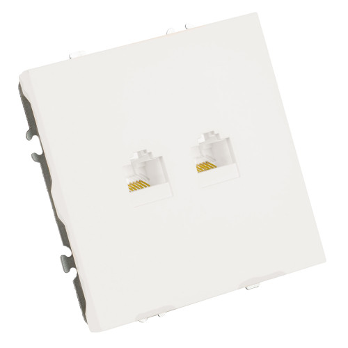 Розетка компьютерная 2-местная RJ-45 (механизм), STEKKER, серия Эмили, RST00-5111-01, белый фарфор, soft touch Розетка компьютерная 2-местная RJ-45 (механизм), STEKKER, серия Эмили, RST00-5111-01, белый фарфор, soft touch