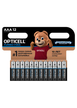 Элемент питания алкалиновый AAA/LR03 (блист. 12шт) Turbo Max Opticell 6053010