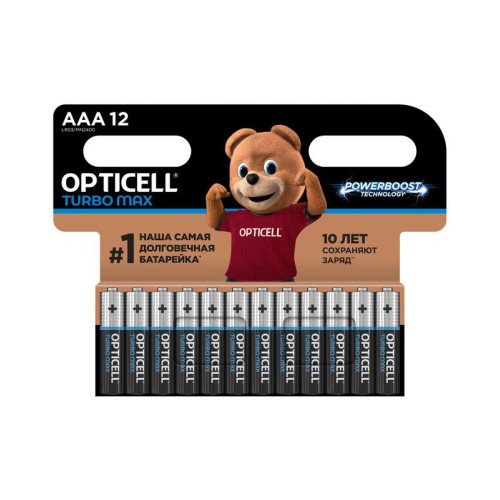 Элемент питания алкалиновый AAA/LR03 (блист. 12шт) Turbo Max Opticell 6053010