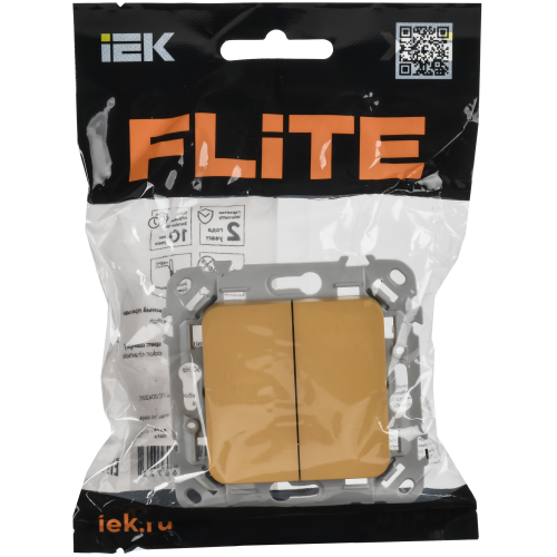 FLITE Выключатель 2-клавишный 10А ВС12-1-0-ФлШм шамуа IEK FLITE Выключатель 2-клавишный 10А ВС12-1-0-ФлШм шамуа IEK