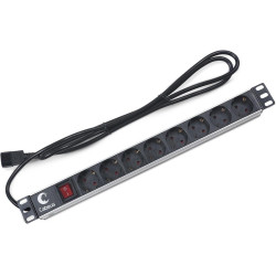 Блок распределения питания Cabeus PDU-8P-2IEC гор.размещ. 8xSchuko 10A C14 2м