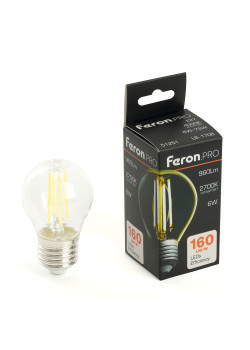 Лампа светодиодная Feron.PRO LB-1706 Шарик E27 960LM 6W 175-265V 2700K