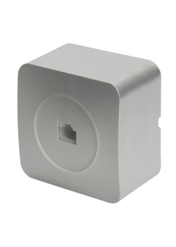 Розетка RJ-45 открытой установки, 1-местная, STEKKER, серия София, серебро, MST00-20-03