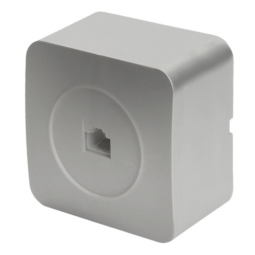 Розетка RJ-45 открытой установки, 1-местная, STEKKER, серия София, серебро, MST00-20-03