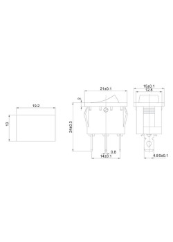 Выключатель клавишный 12В 15А (3с) ON-OFF красн. с подсветкой Mini (RWB-206-1; SC-768) Rexant 36-2170