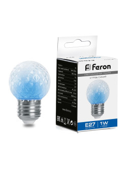 Лампа-строб Feron LB-377 Шарик прозрачный E27 1W 230V синий