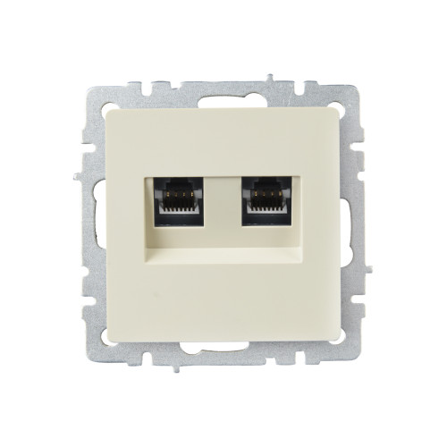 BRITE Розетка двойная RJ11+RJ45 кат.5E РК/Т12-БрКр бежевый IEK BRITE Розетка двойная RJ11+RJ45 кат.5E РК/Т12-БрКр бежевый IEK