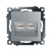 Розетка компьютерная 2-местная RJ-45 (механизм) STEKKER GLS00-7109-03 , серия Катрин, серебро Розетка компьютерная 2-местная RJ-45 (механизм) STEKKER GLS00-7109-03 , серия Катрин, серебро