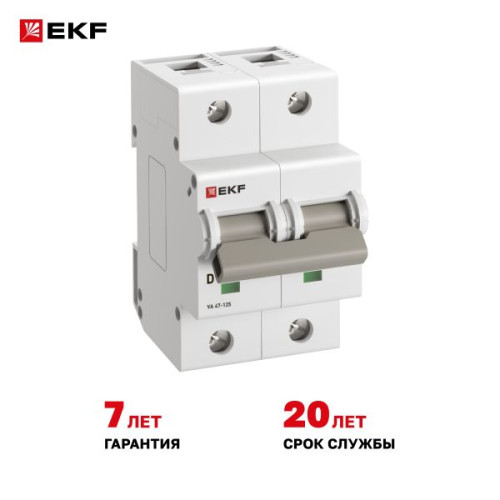 Авт. выкл. ВА 47-125 2P 100А (D) 15кА PROXIMA EKF Авт. выкл. ВА 47-125 2P 100А (D) 15кА PROXIMA EKF