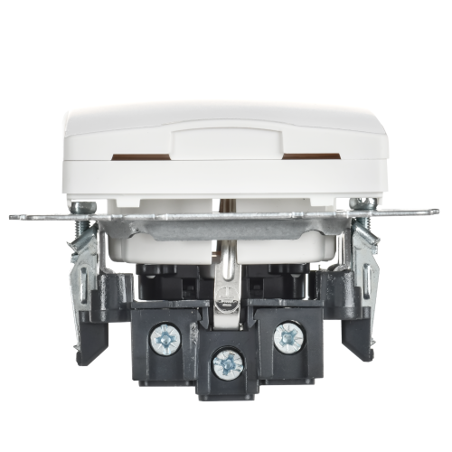 BRITE Розетка 1-местная с заземлением с защитными шторками и крышкой 16А IP20 РСбш10-3-БрАБ арктический белый IEK