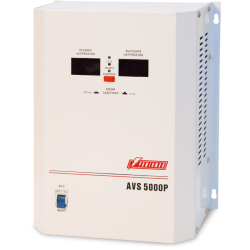 Стабилизатор POWERMAN AVS 5000P, ступенчатый регулятор, цифровые индикаторы уровней напряжения, 5000ВА, 110-260В, максимальный входной ток 32А, клеммная колодка, IP-20, навесной,  260мм х 220мм х 130мм, 9 кг./ Stabilizer POWERMAN AVS 5000P, step-type regu