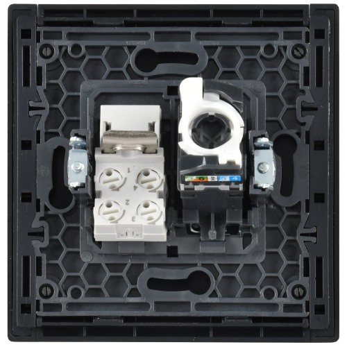 FORTE&PIANO Розетка двойная RJ11+RJ45 кат.5E FP135 черный IEK FORTE&PIANO Розетка двойная RJ11+RJ45 кат.5E FP135 черный IEK