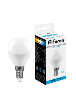 Лампа светодиодная Feron LB-95 Шарик E14 7W 175-265V 6400K