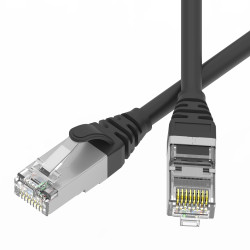 Патч-корд экранированный SLIM CAT6 U/FTP 4х2, 28 AWG, LSZH, чёрный, 2м